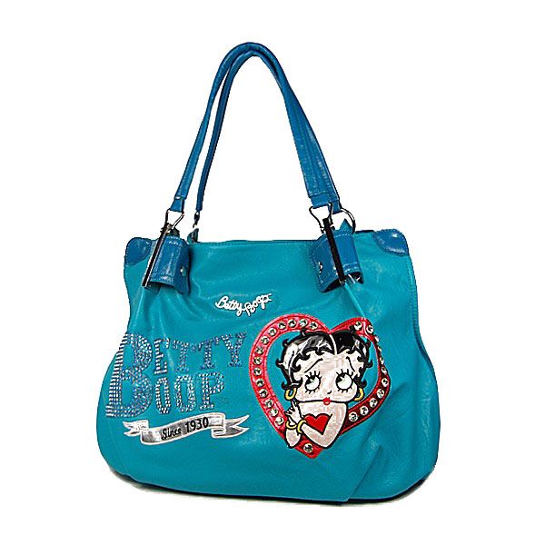 BETTY BOOP SIGNATURE RHINESTONES NWT HEART DESIGN HOBO HANDBAG PURSE 