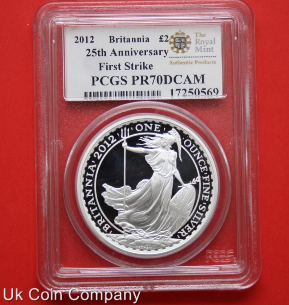   25th ANNIVERSARY 1st STRIKE SILVER PROOF £2 GRADED  PR70 COIN