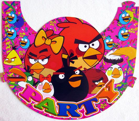 ANGRY BIRDS PARTY HAT / PARTY SUPPLIES HATS   PACK OF 10