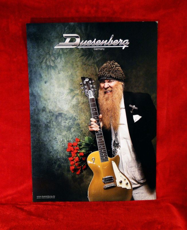ZZ Top *Billy Gibbons* Duesenberg Guitars Promo Poster