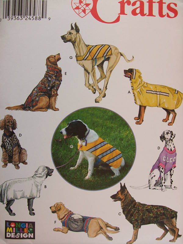 Large Big Dog Clothes Sewing Pattern Simplicity 9520 Read Listing Info 