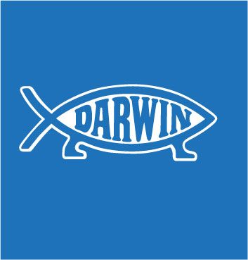 play on the classic Jesus fish, the Darwin Fish Evolution t shirt is 