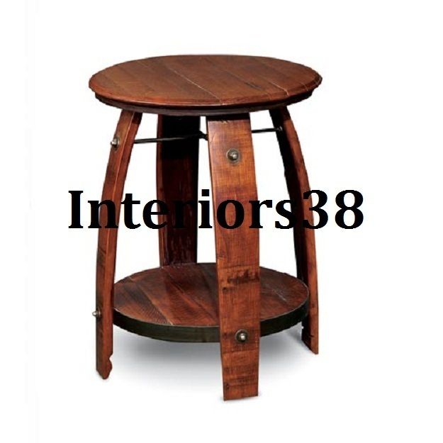   MEXICAN HACIENDA OAK OLD WINE BARREL Side Accent Bistro END TABLE