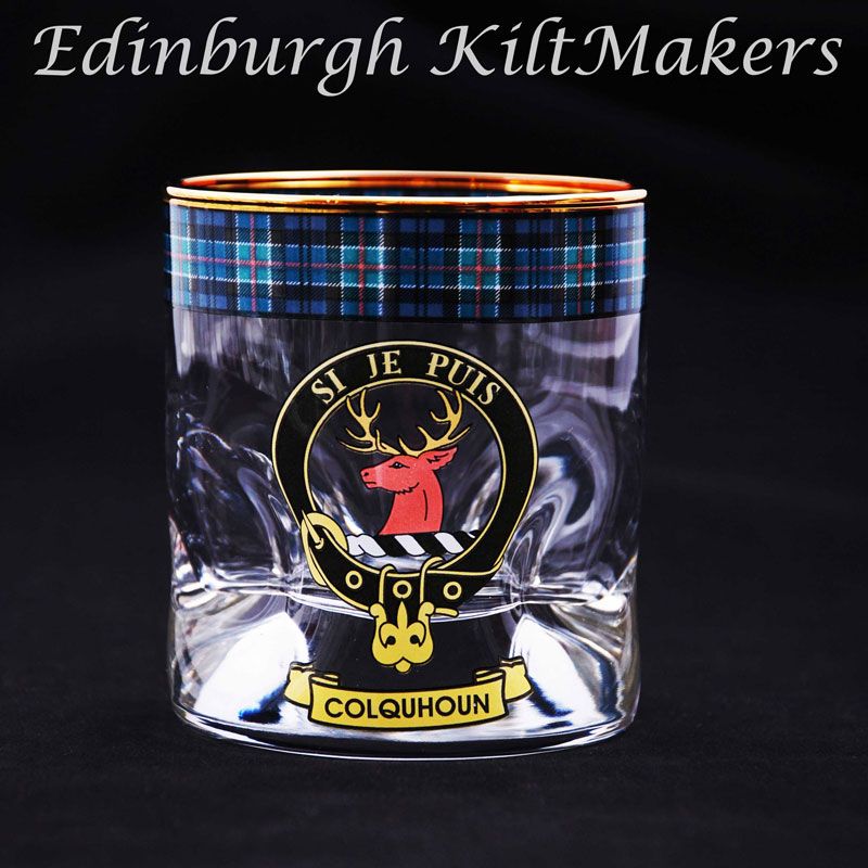 Wilson Clan Crested Whisky Glass Tartan Whisky Glasses