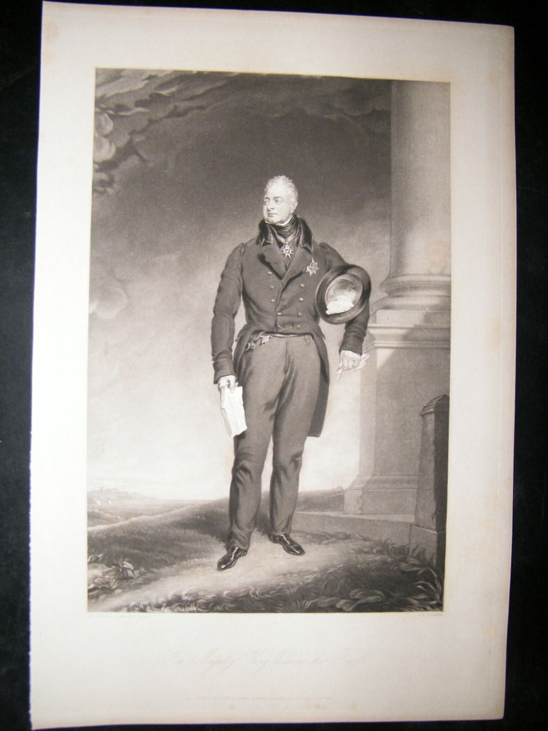   Thomas Lawrence 1836 Folio Mezzotint Portrait King William IV