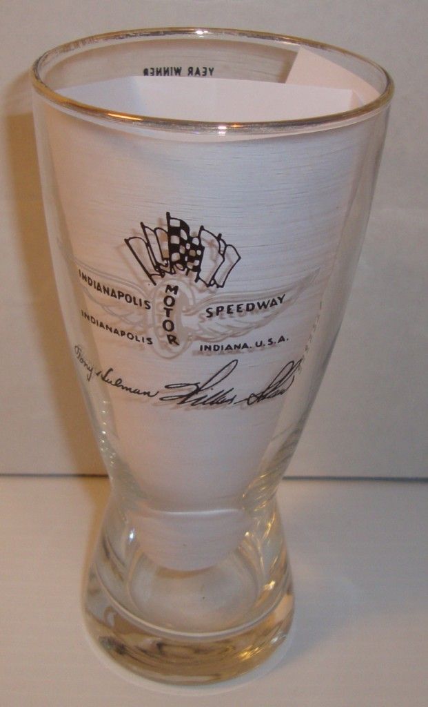 1953 Bill Vukovich IMS Indianapolis 500 Glass Tony Hulman Wilbur Shaw 