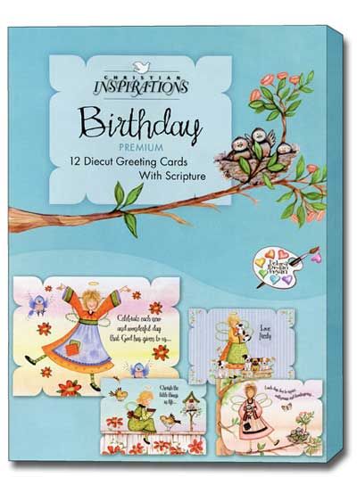 Everyday Angels Box of 12 Scriptured Birthday Cards with Envelopes