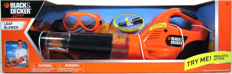 Black and Decker Junior Toy Leaf Blower w/ goggles Set 24 NEW tool 