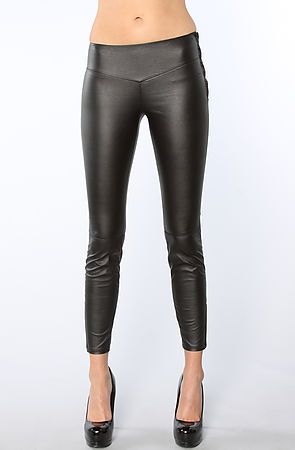 Karmaloop Blank NYC The Vegan Leather Ankle Zip Legging Black