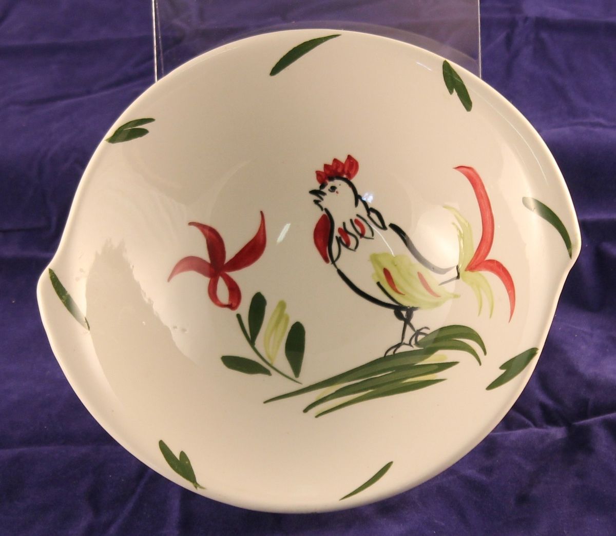 Blue Ridge Southern Pottery Chanticleer Rooster 9 Round Cereal Bowl 