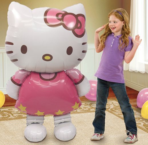   KITTY 50 AirWalker BIRTHDAY PARTY BALLOON SUPPLIES STANDS MOVES AROUND