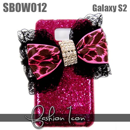 Bling Glitter Crystal 3D Bow Hard Case Cover Skin for Samsung Galaxy 