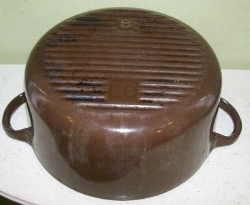 Le Creuset Dark Brown Enamel Cast Iron Dutch Oven 2 Qt Casserole Pot B 