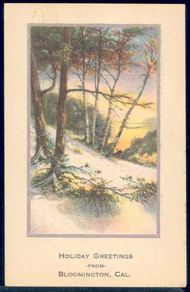   Auburn No 4738 Winter Scene Bloomington CA Advertising Sample