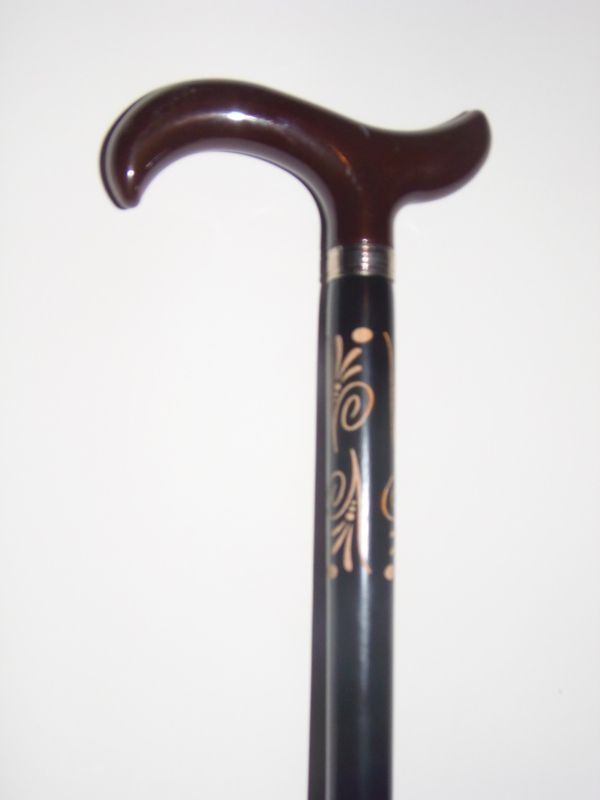 Wooden Walking Stick Cane Beech Wood Black Shaft 5 Colours Handle 