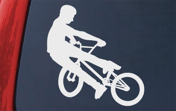 BMX BIKE DECAL bumper sticker freestyle trick bicycle dirt vert 