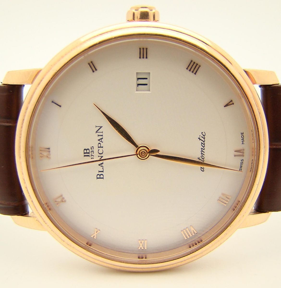 Blancpain Villeret Ultra Slim Date 18K Rose Gold 38mm Watch Numbered 