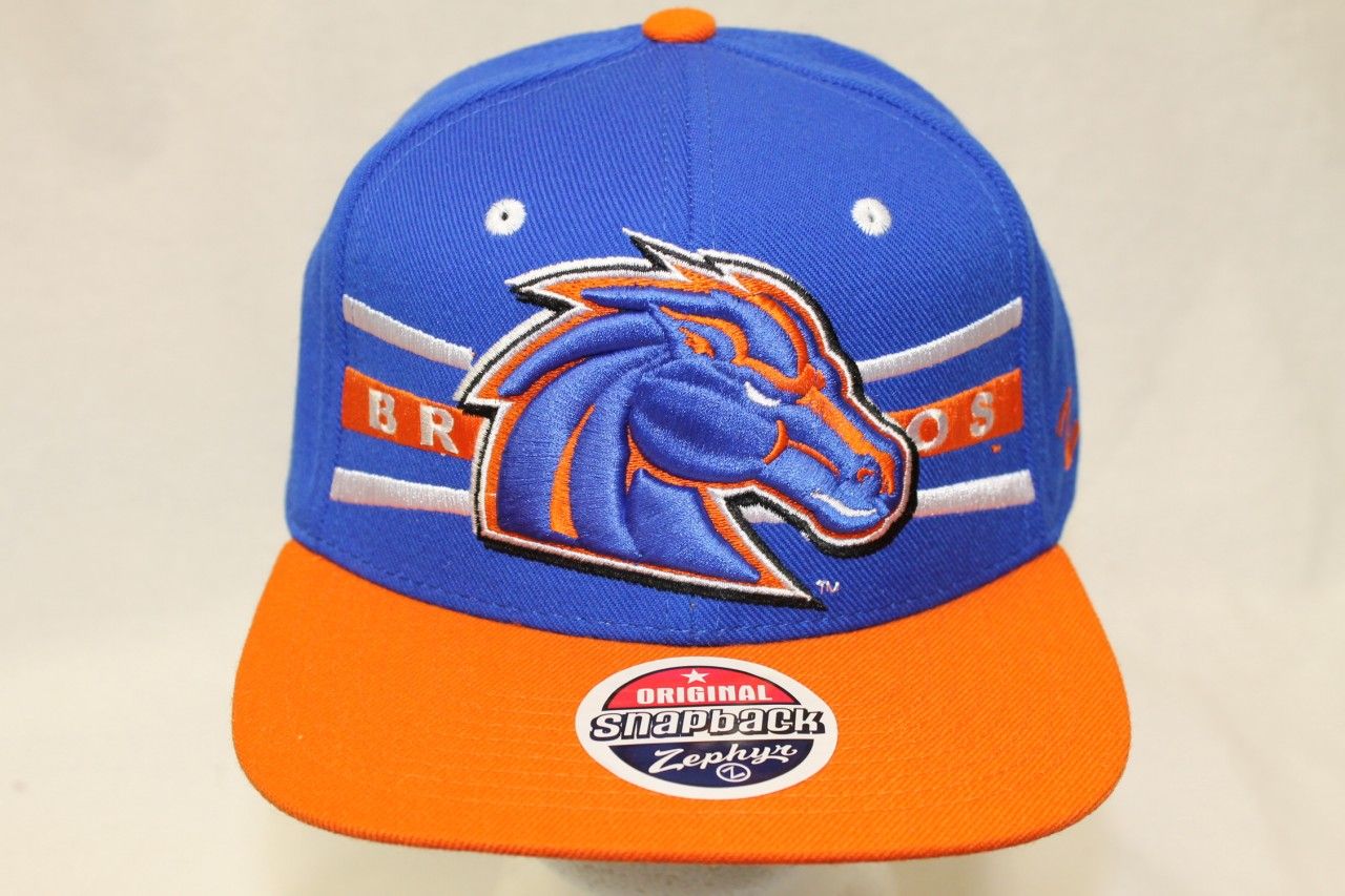 Boise State Broncos NCAA Snapback Hat Cap Front Runner Blue Orange 