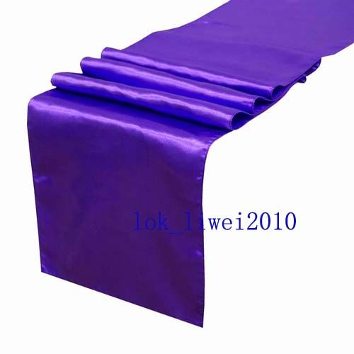 5pcs New Purple Satin Table Runners 12 x 108 Wedding