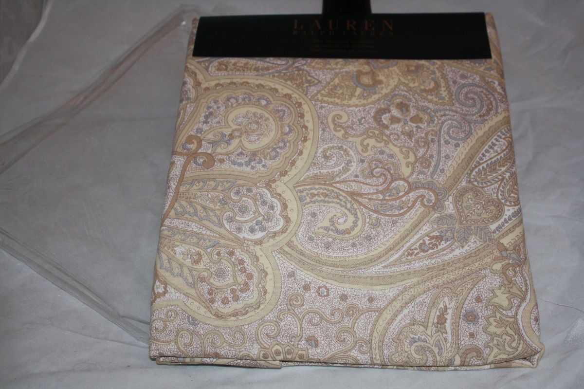 NIP RALPH LAUREN TAN BEIGE BLUE Paisley Shower Curtain Elegant