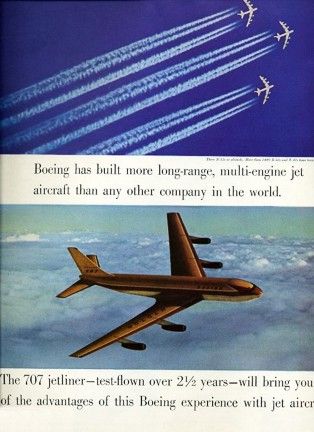 large full page vintage magazine ad boeing jet aircraft presents the 