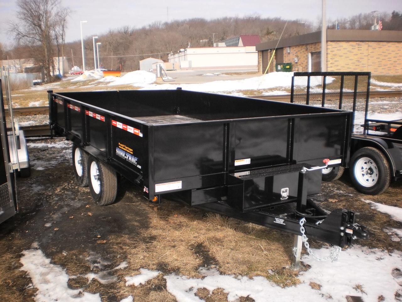 Used Demo Model Sure Trac 8 x 14 Dump Trailer 14,000# Deckover drop 