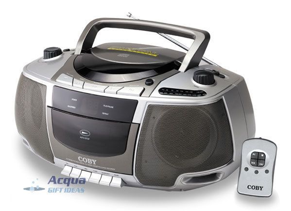 Portable Boombox Am FM Radio CD Cassette Player Remote