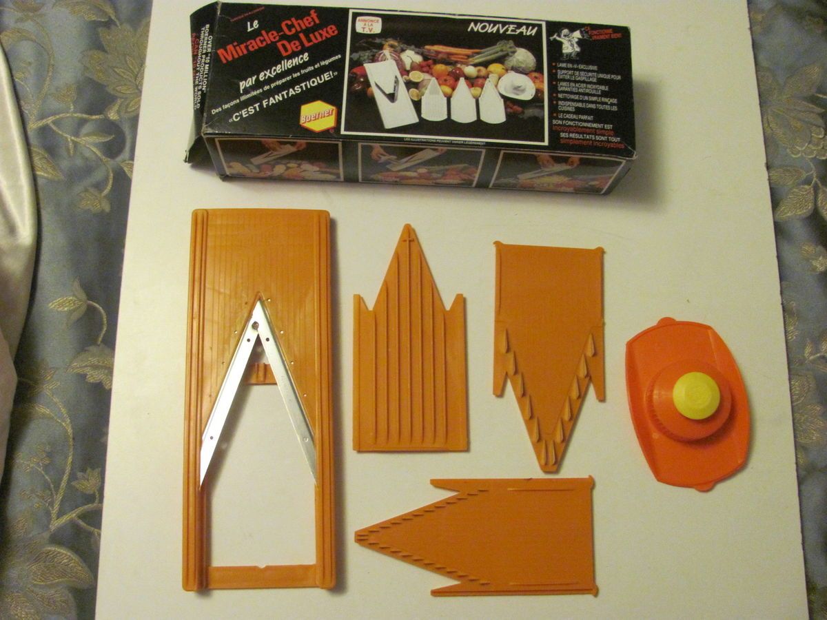 Vintage Borner V Slicer Miracle Chef Deluxe Orange Boerner