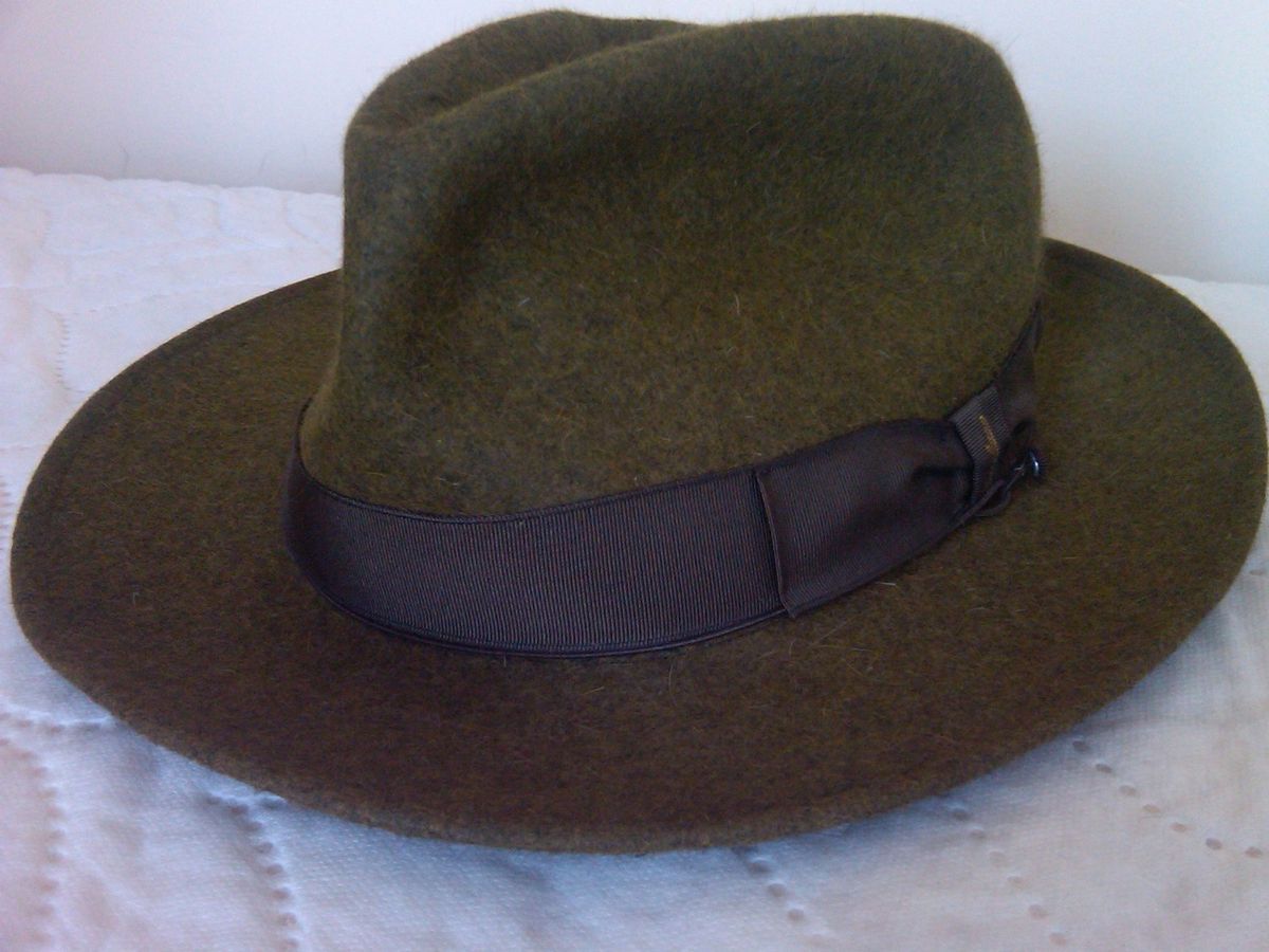 RARE Hunter Green Borsalino Mens Fedora Size 7 3 8