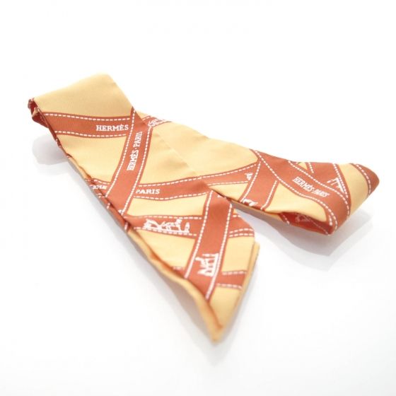 Hermes Silk Bolduc Ribbon Twilly Scarf Orange H