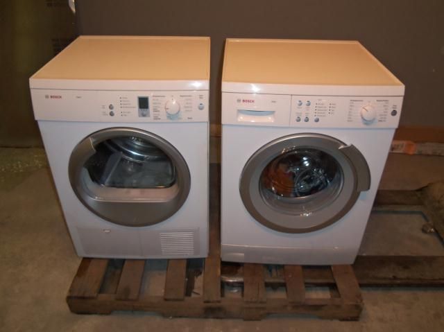 24 SET BOSCH WASHER DRYER WHITE WAS20160UC WTE86300US SM SCRACK ON THE 