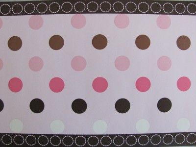 Avalon Pink and Brown Circles Polka Dots Baby Nursery Wallpaper Wall 