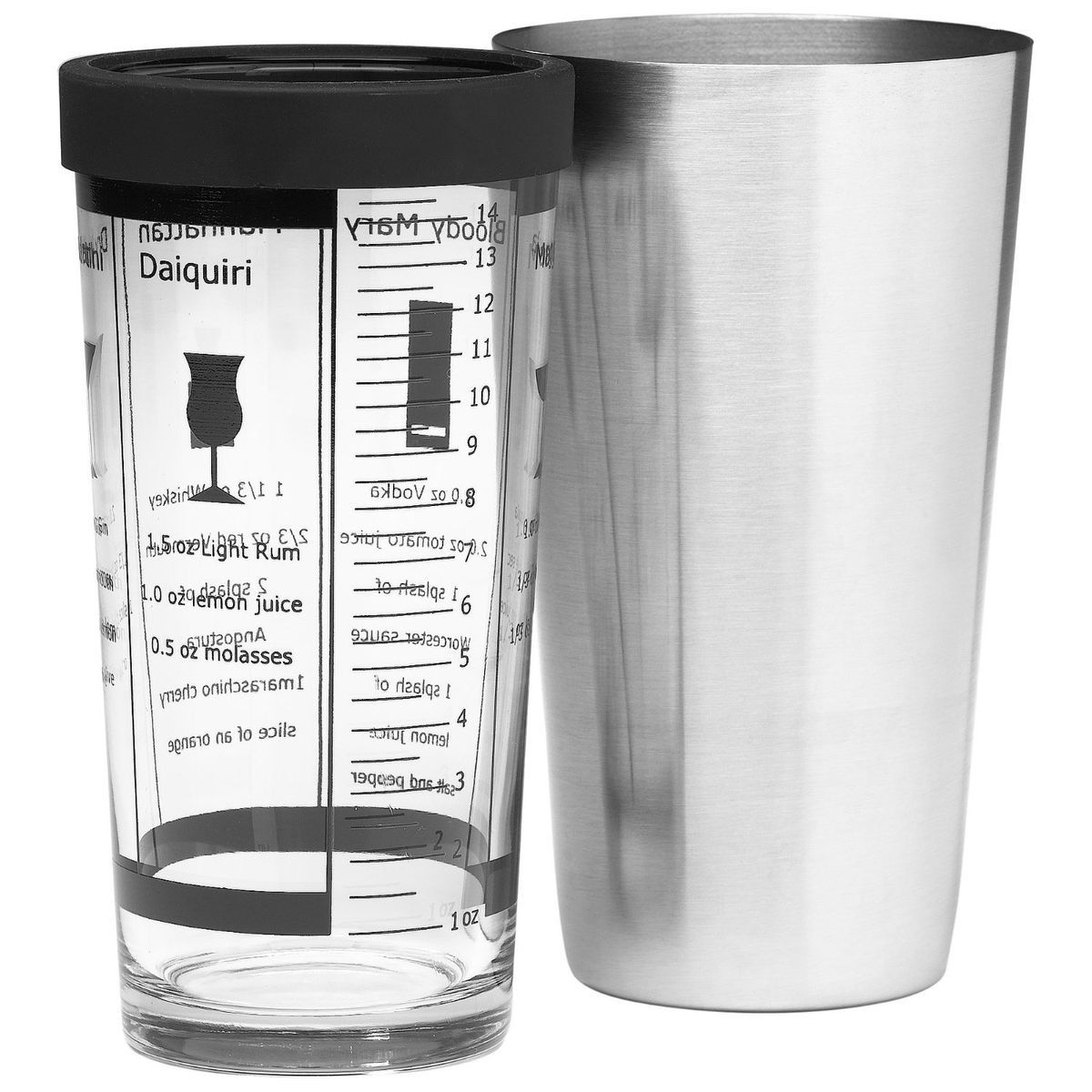 Bormioli Rocco Professional Boston Cocktail Shaker with Glass, Gift 