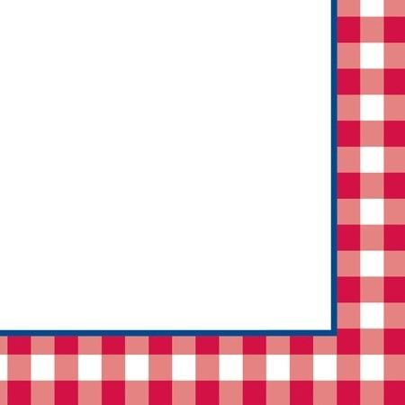 Value Pak Lot 192 Red Gingham Border Paper Beverage Napkins Picnic BBQ 