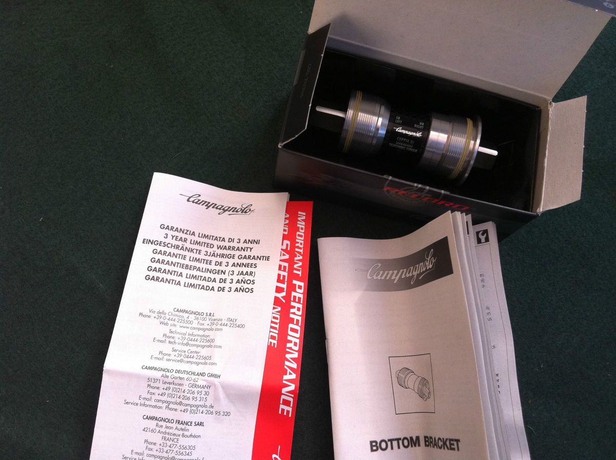 Campagnolo Record Bottom Bracket 1 37 x 24 English 102 mm Square Taper 