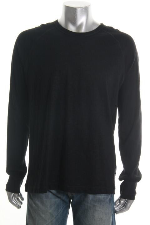 Hugo Boss New Black Ribbed Trim Crew Neck Long Sleeves Pullover 