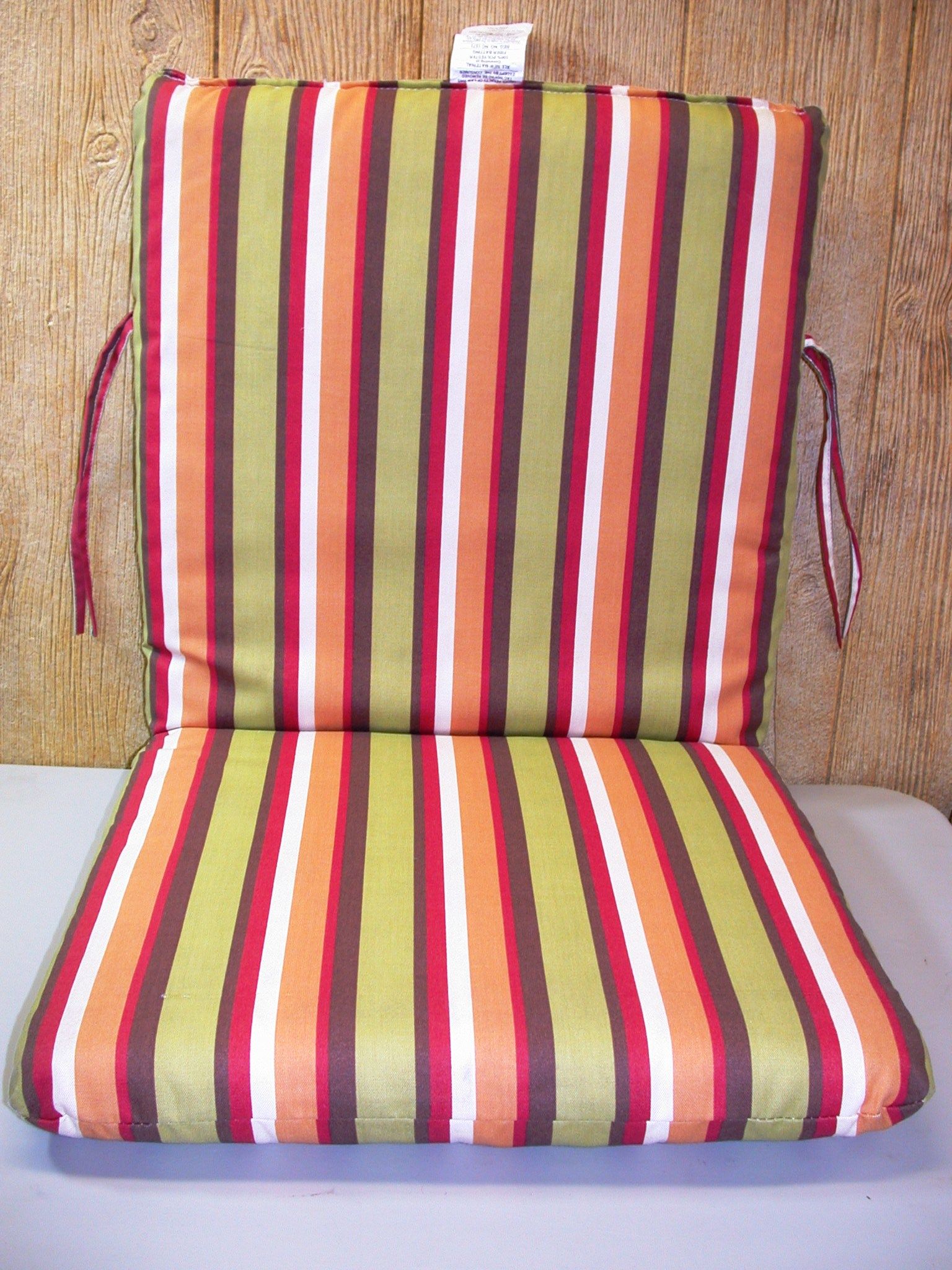 Outdoor Patio Chair Cushion ~ Bratt Stripe ~ 21.5 x 43 x 2.75 