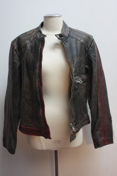 Vtg 80s Brogden Worn Motorcycle Racing Leather Jacket