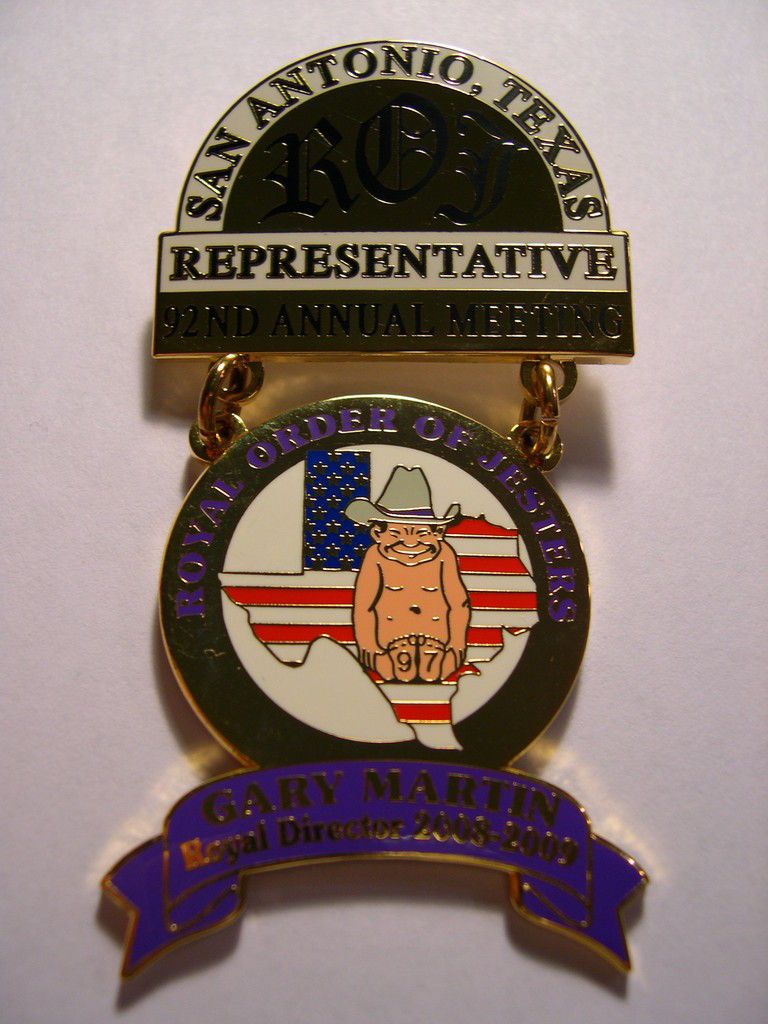 san antonio texas royal order of jesters pin medal badge