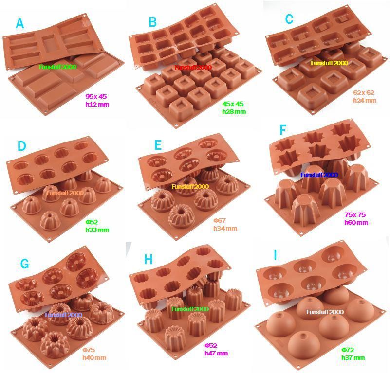 Silicone Baking Mould Cake Pop Chocolate Mold Pan Oval Square Fantasy 