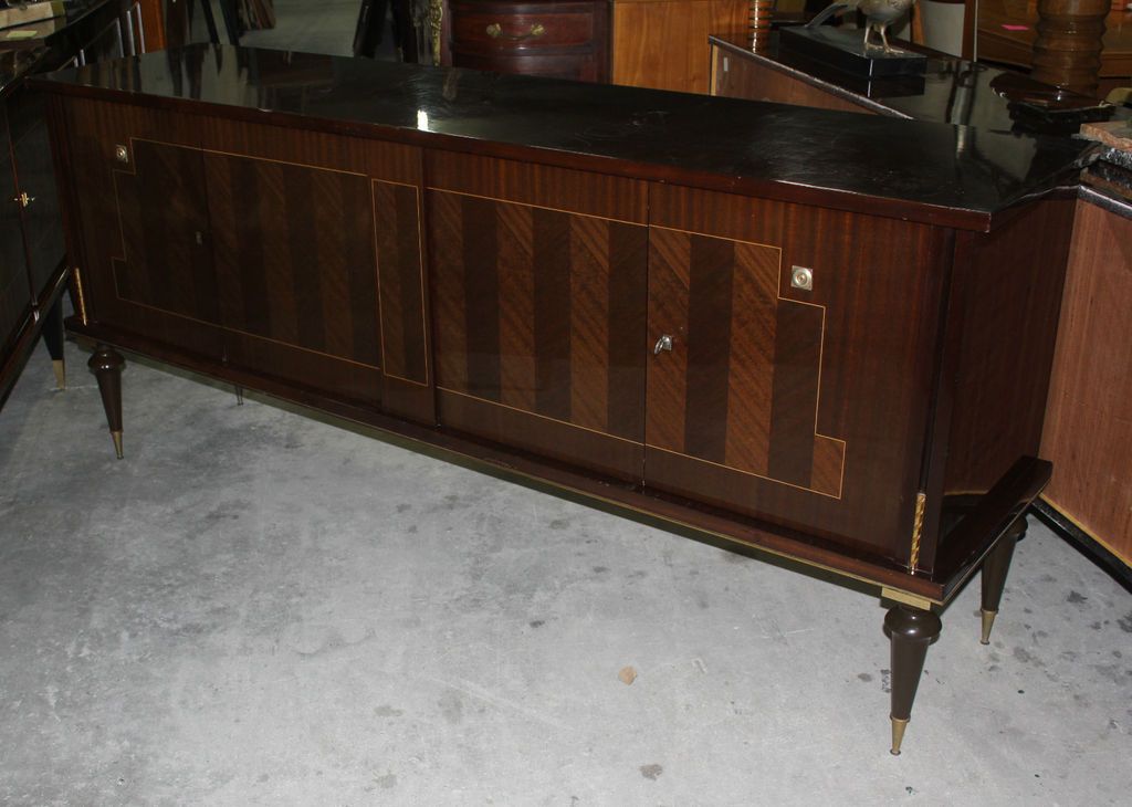 FRENCH ART DECO MAHOGANY BUFFET/ SIDEBOARD/ CREDENZA, c1940s