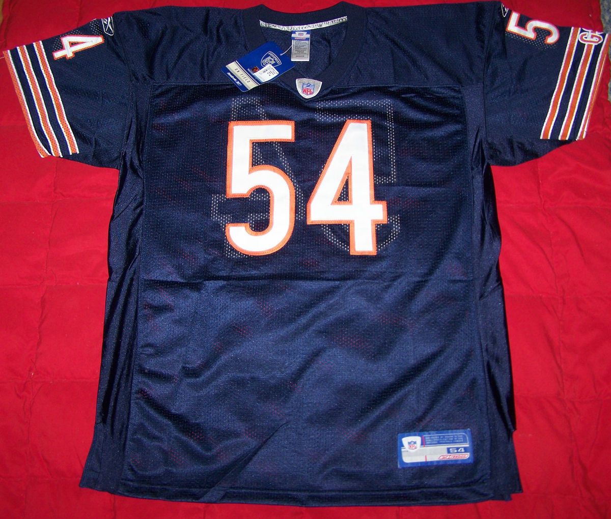 NWT Reebok Brian Urlacher Chicago Bears Sewn Jersey sz 48 M blue NFL