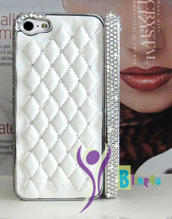 Case 4 iphone 5 with 100% AUTHENTIC SWAROVSKI elements QUILTED leather 