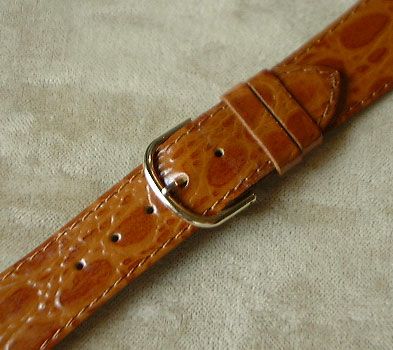 Guillaume Light Brown Croco Grain Watch Band 20 Mm