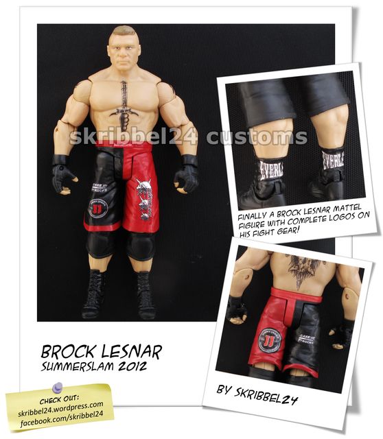 WWE Custom Brock Lesnar Complete Logos UFC Mattel Elite Basic Legends 