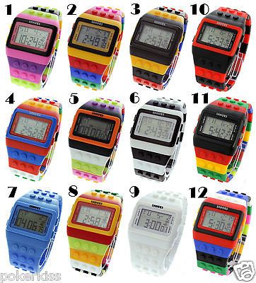 Shhors Unisex Block Constructor Retro Digital Fasion LED watch 