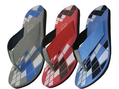   Easy USA Sports Thong indoor outdoor Argyle Flip Flops Sandals #3558M