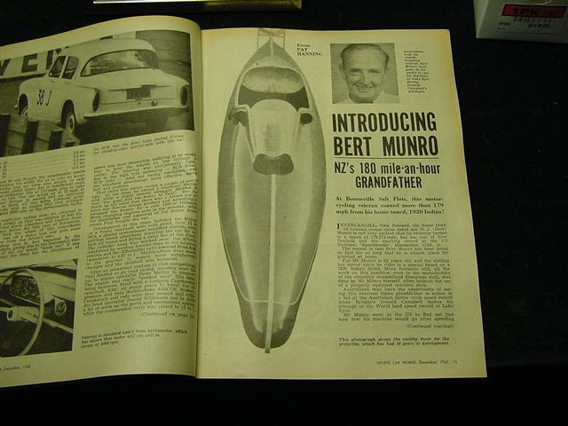 Burt Munro Sports Car World 1962 RARE Early Issue for Munro Indian 