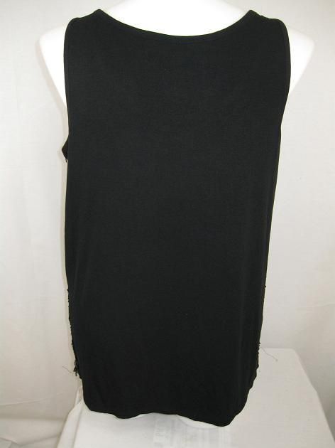 Lane Bryant Size 26 28 Black Sequin Front Tank with Scoop Neckline 