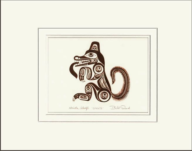 Bill Reid Embossed Copper Print Haida Wolf Ghuuts SMP